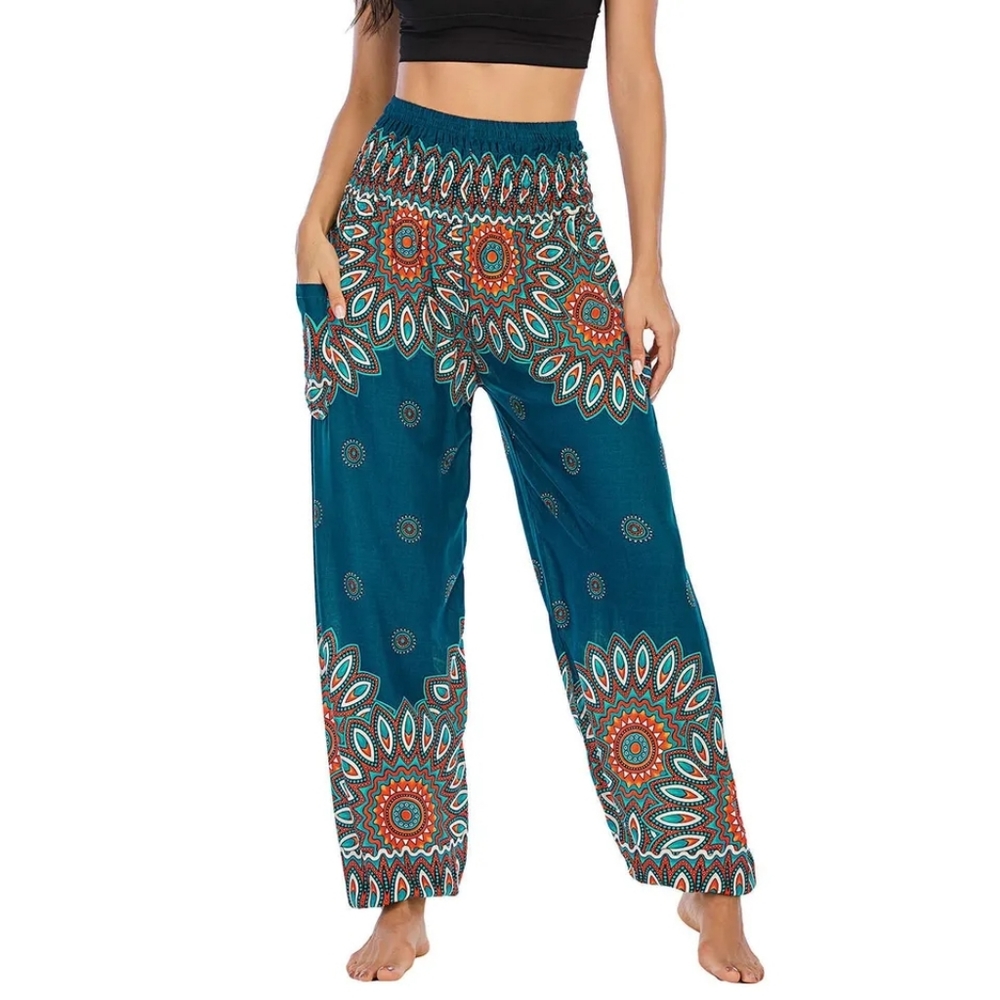 Yoga Pants Women Hippie Harem Printed Boho Zumba Loose Fit Meditation Leggings